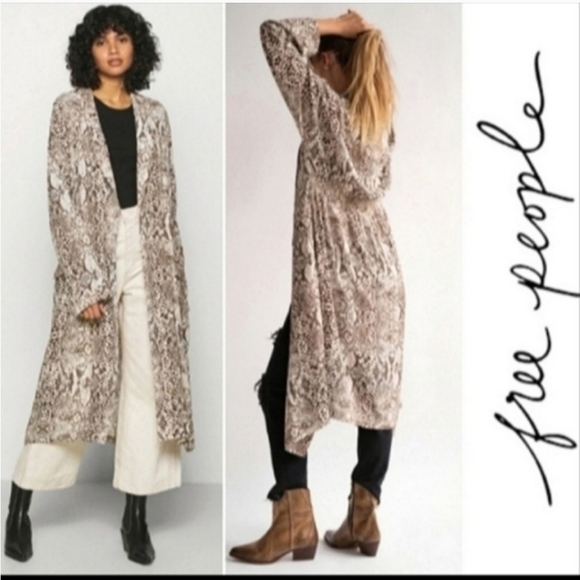 Free People Snake Print Cardigan Duster - Picture 11 of 12